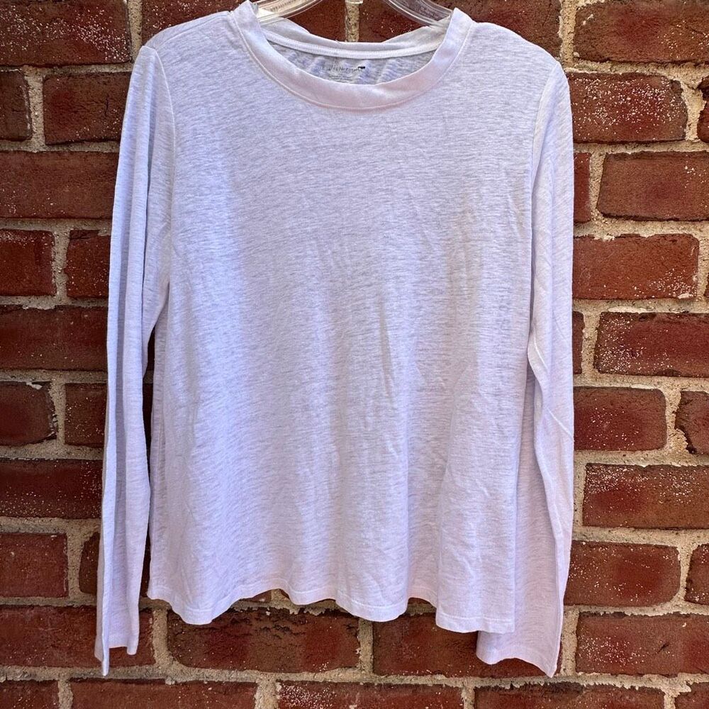 Eileen Fisher $128 Organic Linen Jersey Long Sleeve Top Petite Small NEW